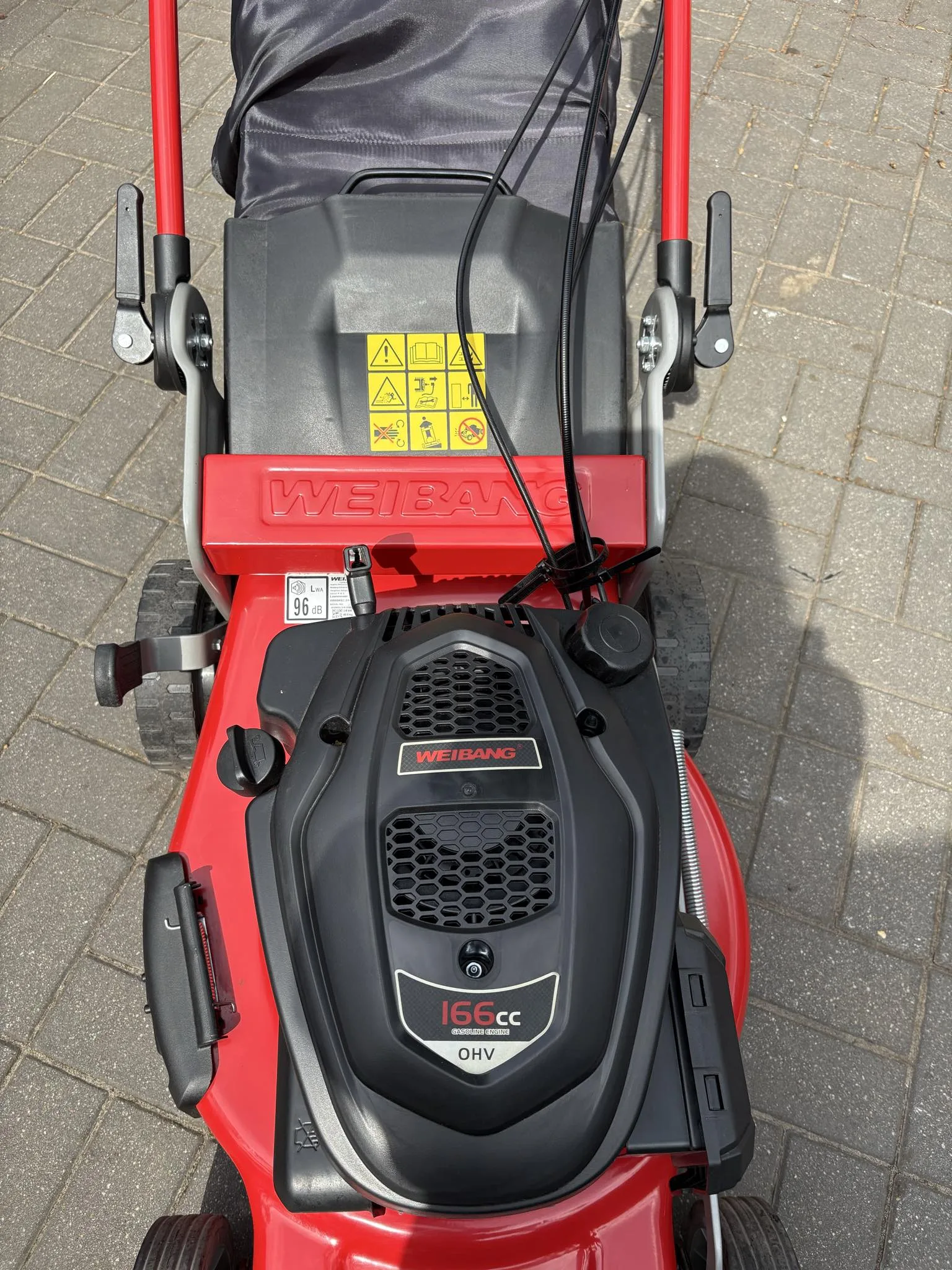 Weibang WB506SC 3IN1 – widok z boku, kosiarka z koszem na trawę